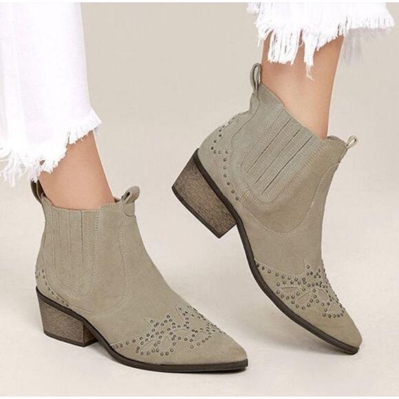 Amuse Society x Matisse Suede Studded Western Booties Size 6.5 - Picture 1 of 8